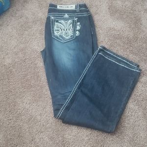 Jeans Miss Chic Pour Juniors Taille 7 - Pockets Décoratifs - Coupe Slim - Occasion Très Bon état
